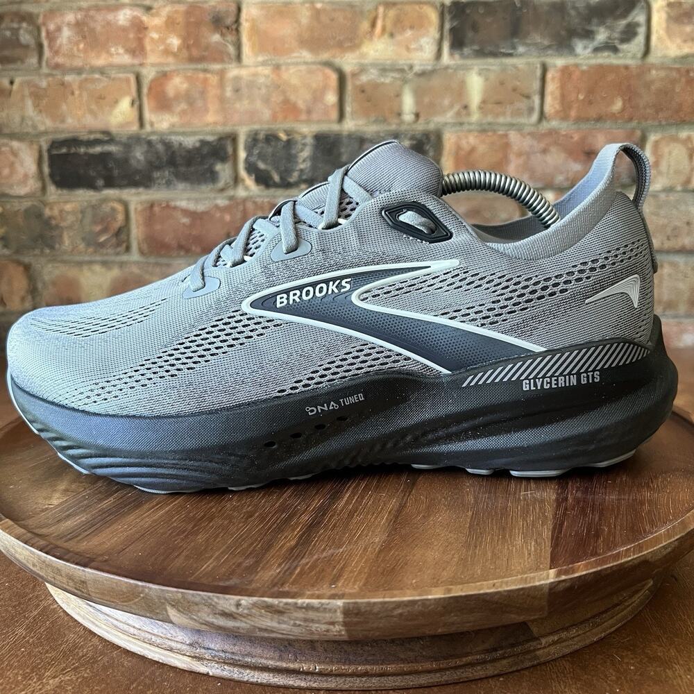 Brooks Glycerin GTS 22 Cushioned Mens 10.5 4E Gray Road Running Shoes Sneakers
